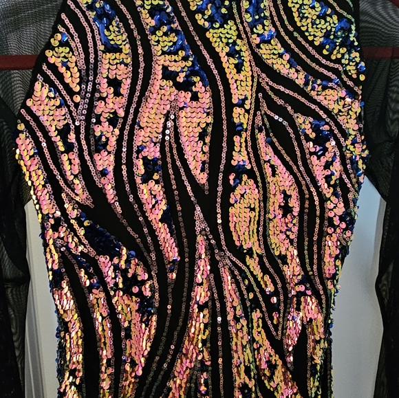 AWISH sequined short dress with keyhole back - Picture 2 of 5